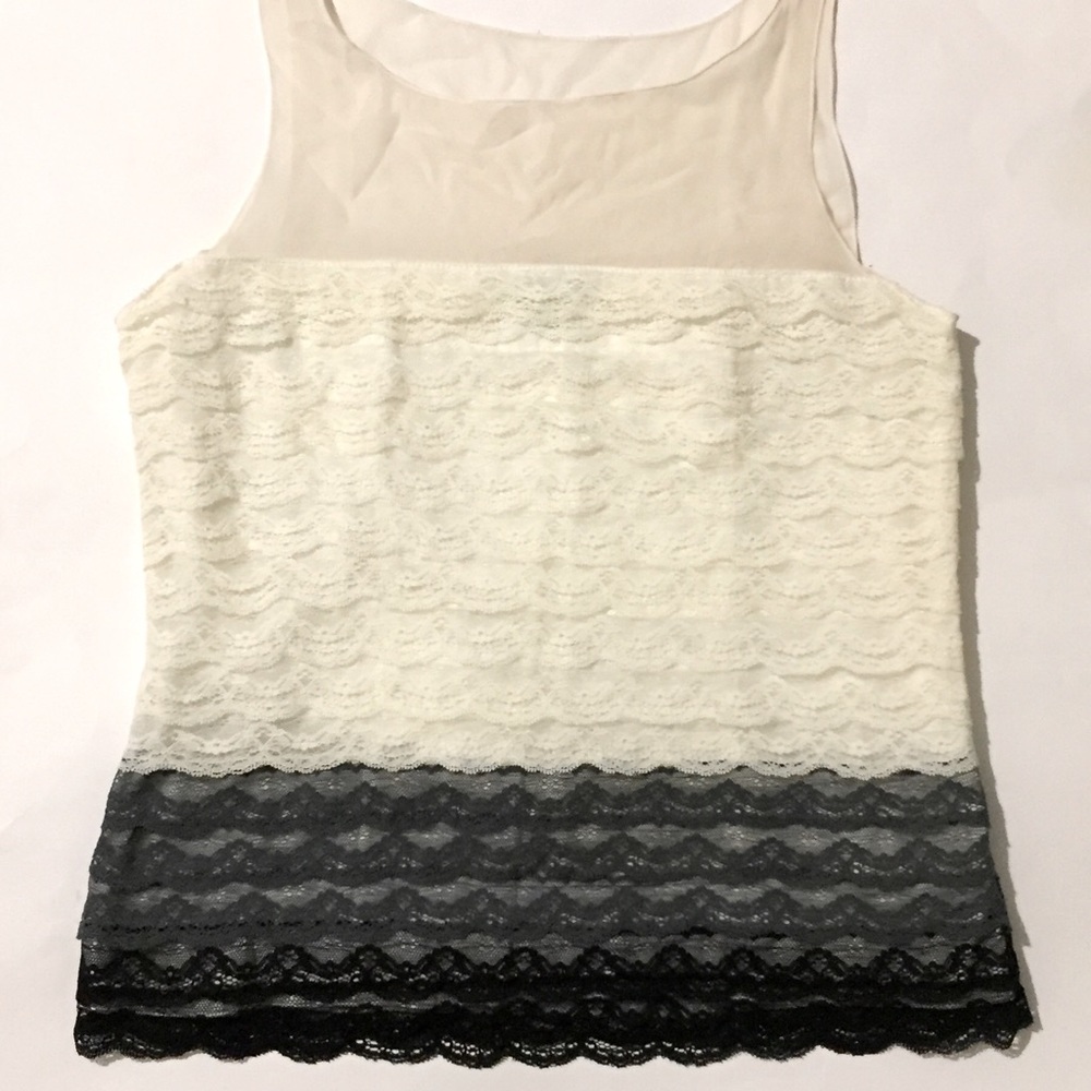 Vintage Behnaz Sarafpour Sleeveless Ombre Silk Lace Tank Top XS